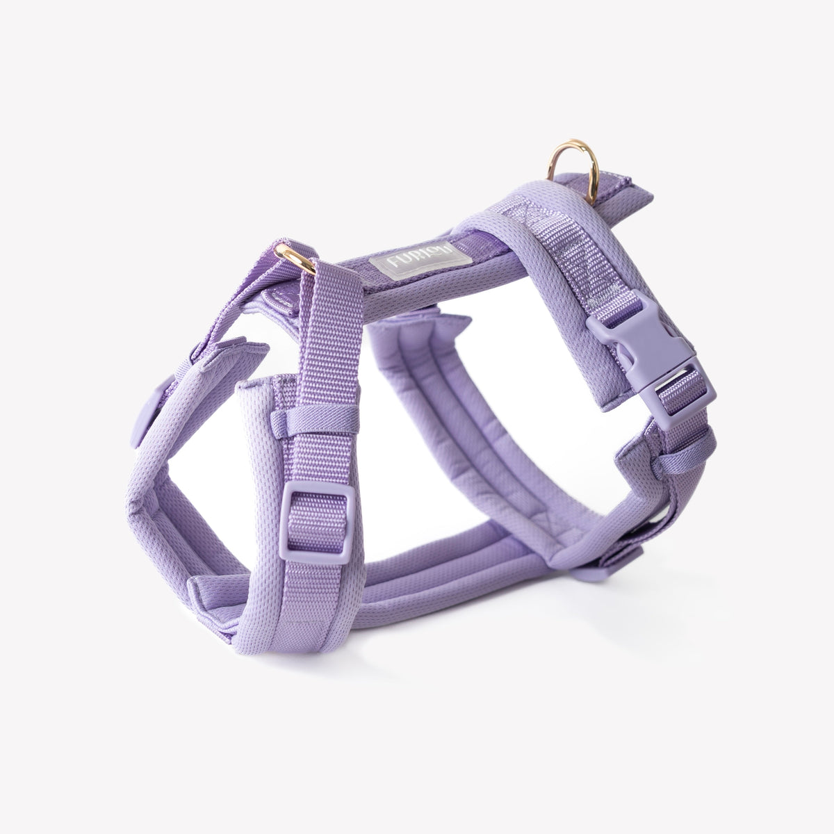 Padded comfort dog harness in lavender