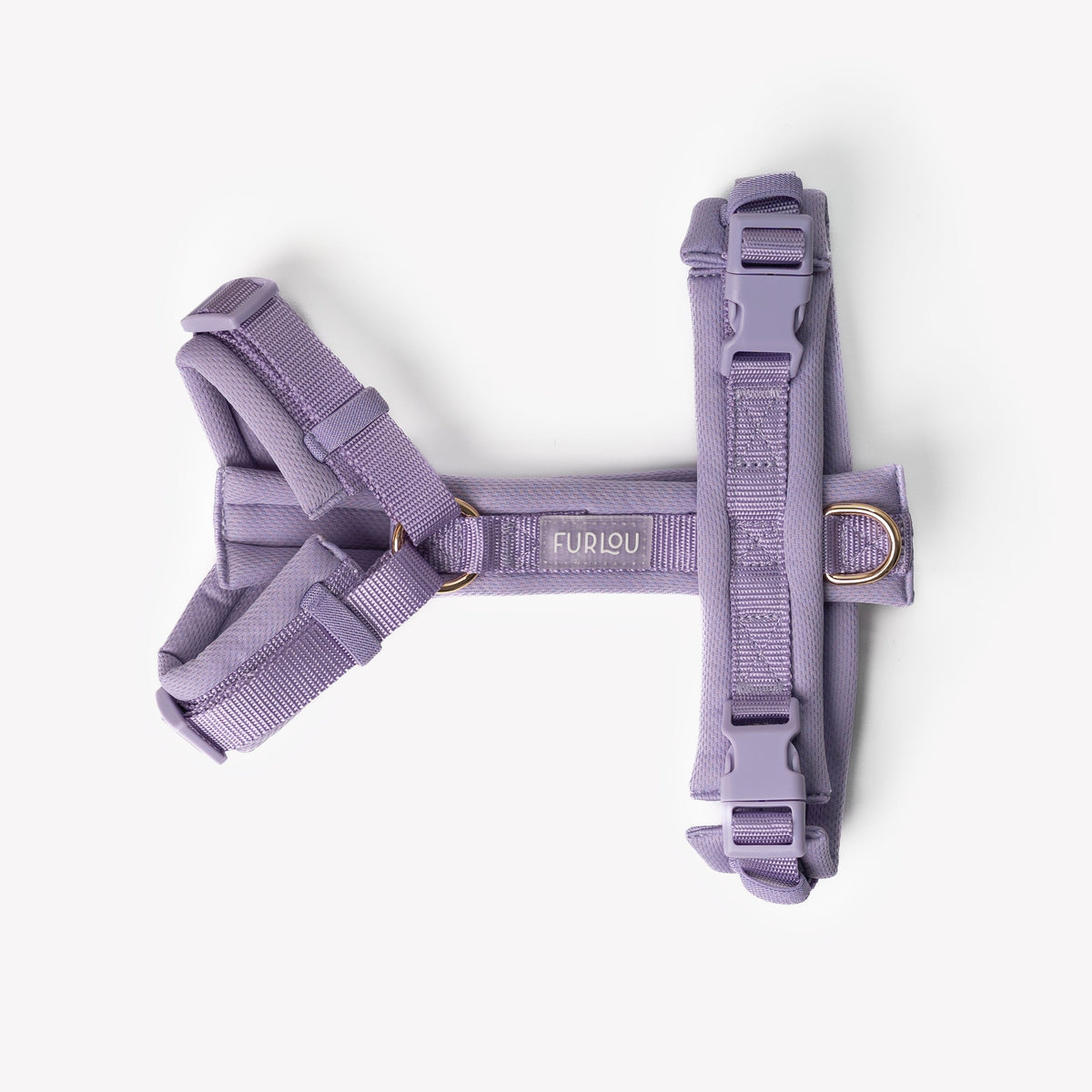 Padded comfort dog harness in lavender