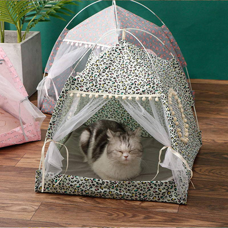 Calming pet tent bed for cats and small dogs
