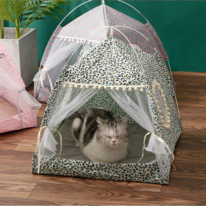 Calming pet tent bed for cats and small dogs