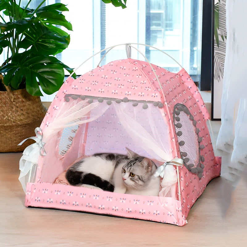 Calming pet tent bed for cats and small dogs