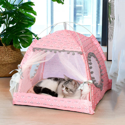 Calming pet tent bed for cats and small dogs