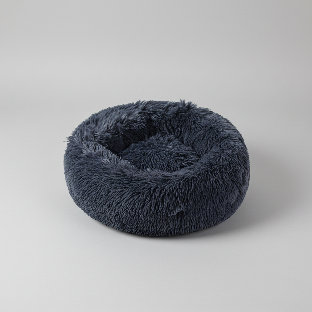 Plush donut calming pet bed