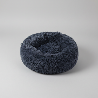 Plush donut calming pet bed