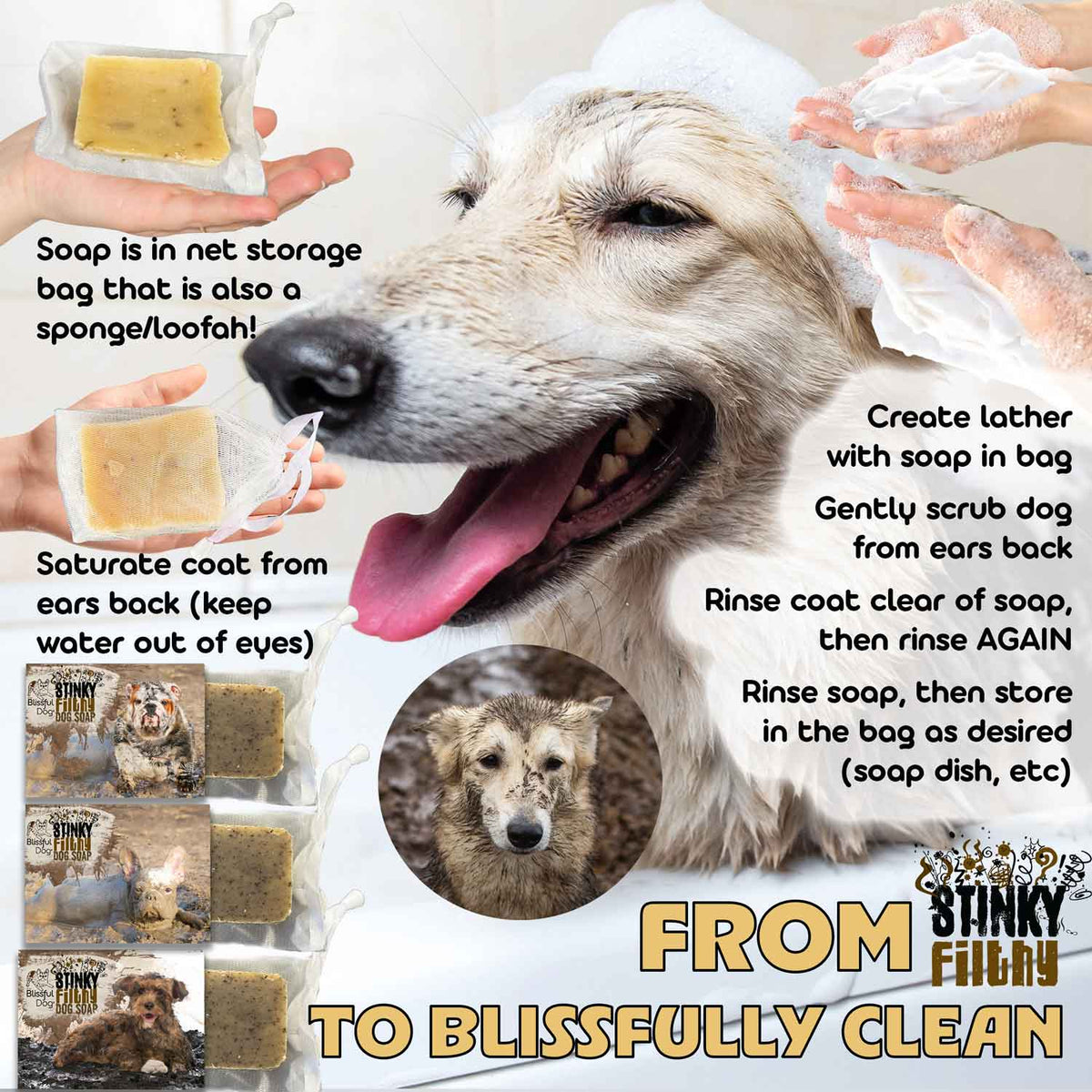 Stinky Filthy deodorizing dog shampoo