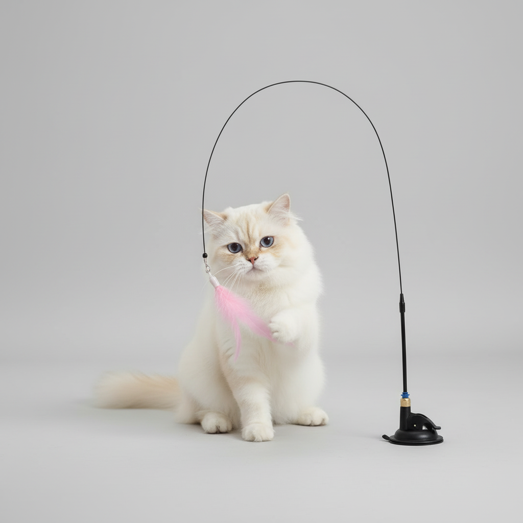 Feather wand cat teaser toy