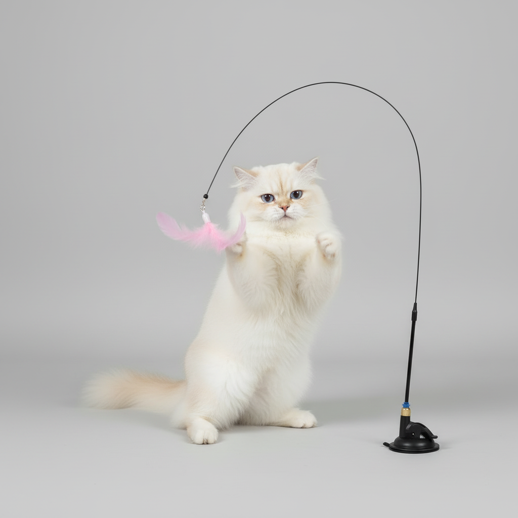 Feather wand cat teaser toy