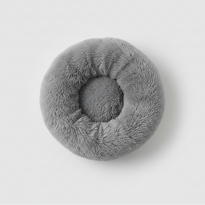Plush donut calming pet bed
