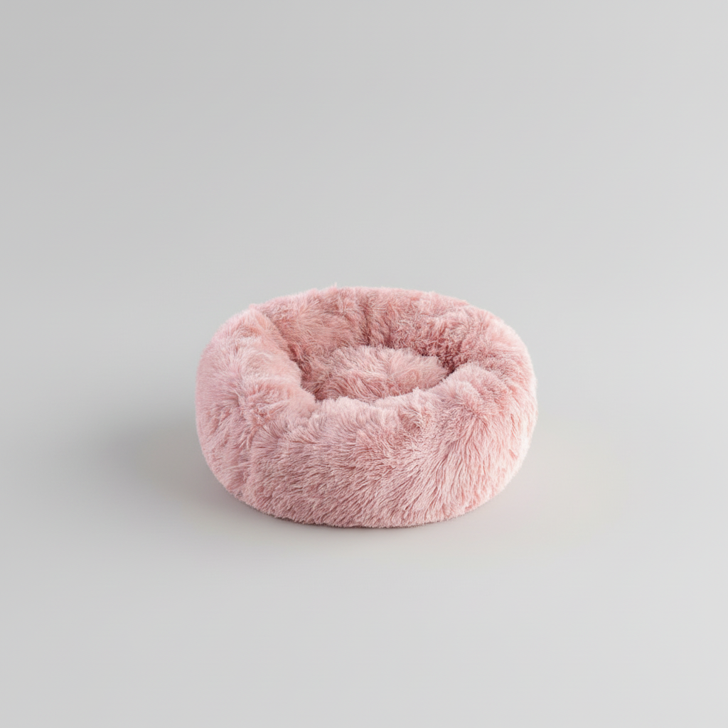 Plush donut calming pet bed
