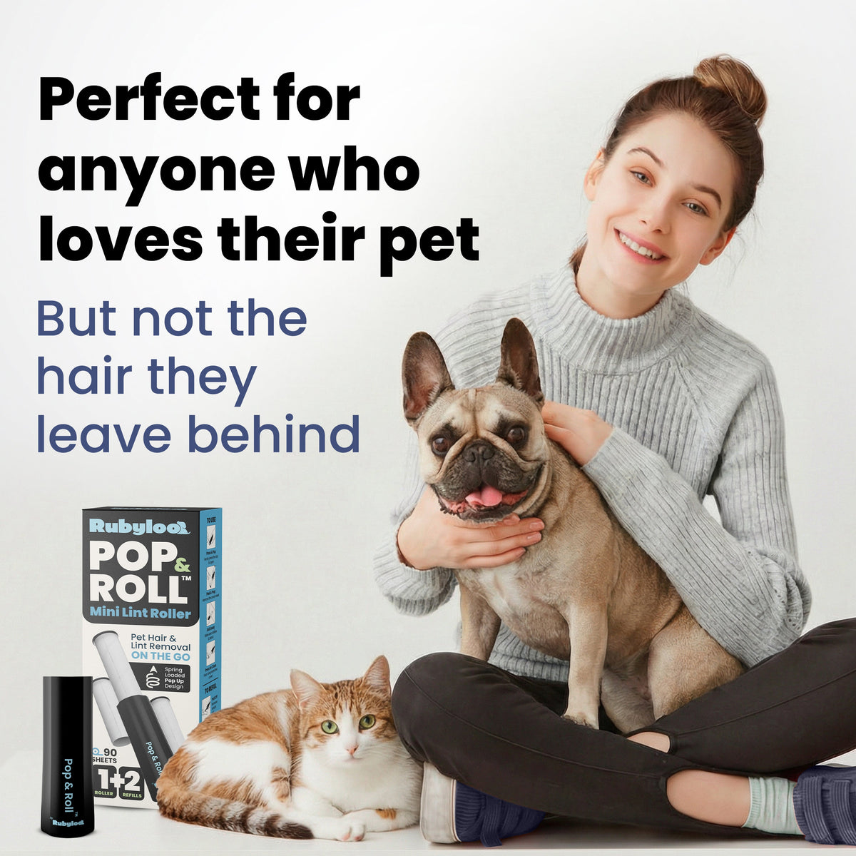 Mini retractable lint roller for pet hair