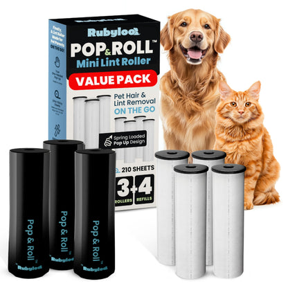 Mini retractable lint roller for pet hair