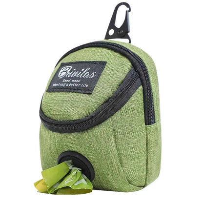 Dog treat pouch with built-in poop bag dispenser