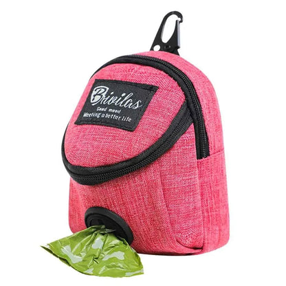 Dog treat pouch with built-in poop bag dispenser