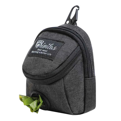 Dog treat pouch with built-in poop bag dispenser