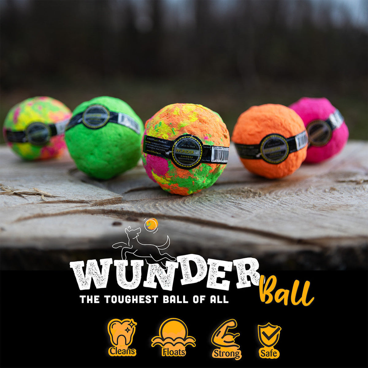 WUNDERball natural rubber fetch ball for dogs