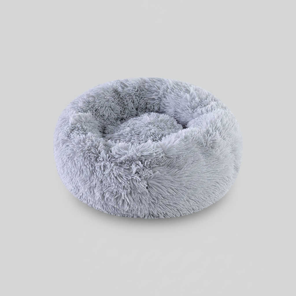 Plush donut calming pet bed