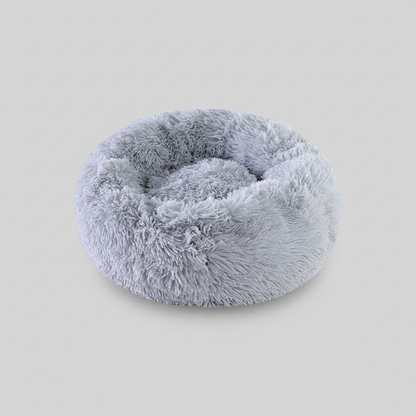 Plush donut calming pet bed
