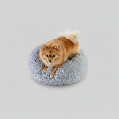Plush donut calming pet bed