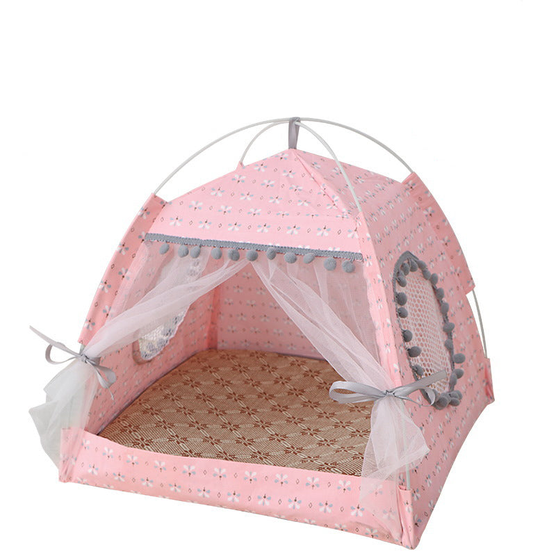 Calming pet tent bed for cats and small dogs