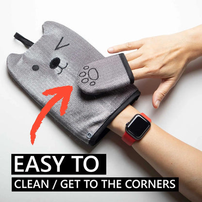 Reusable pet hair remover mitten