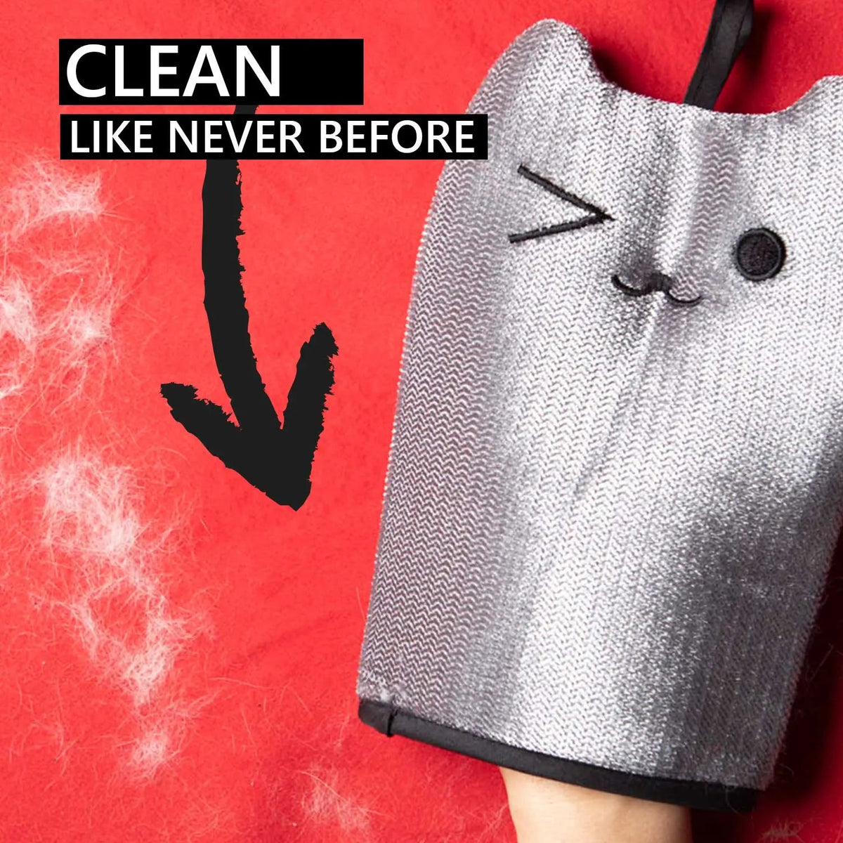 Reusable pet hair remover mitten